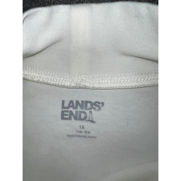 Lands' End Top Mock Neck Womens 1X Pima 100% Cotton Supima Cream Base Layer - Picture 3 of 7